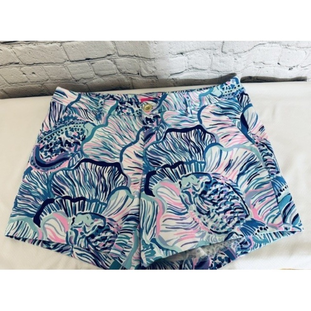 NWT Lilly Pulitzer Callahan 5" Stretch Shorts Fishful Thinking Blue Size 8